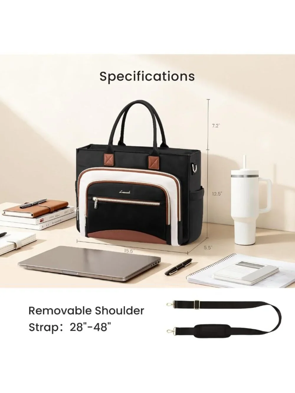 Stylish Work Tote Bag for Women | Laptop & File Organizer | Perfect Teacher Bag
